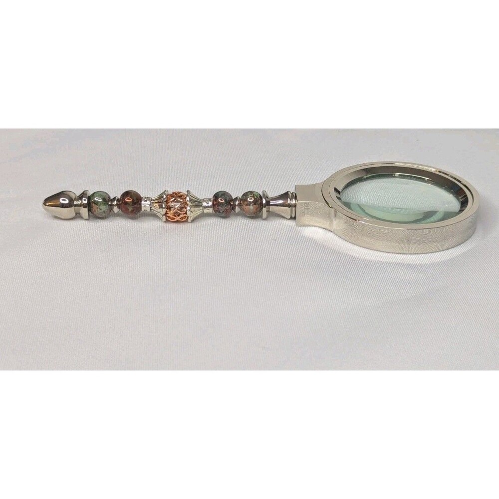 Magnifying Glass with Neutral Gemstone Beads - 6 inches, NEW - Picture 5 of 6